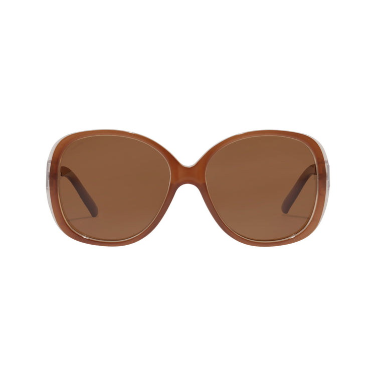 Pilgrim PARKER Retro-Oversized-Sonnenbrille, Hellbraun Jubiläumsangebot