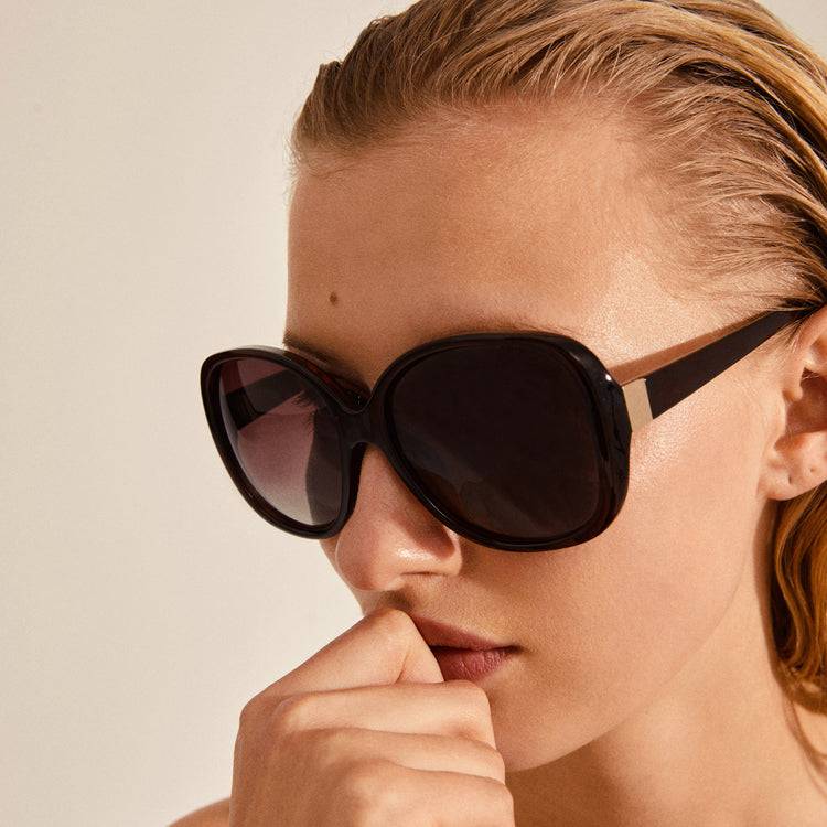 Pilgrim PARKER Oversized-Retro-Sonnenbrille, Braun Lagerräumung