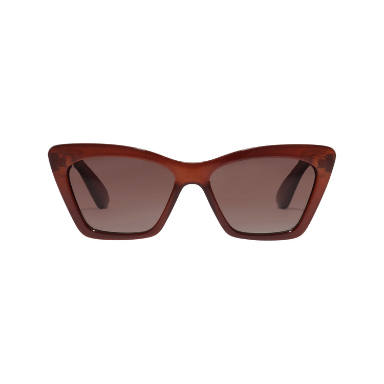 Pilgrim DAKOTA eckige Cat-Eye-Sonnenbrille braun Top Angebot