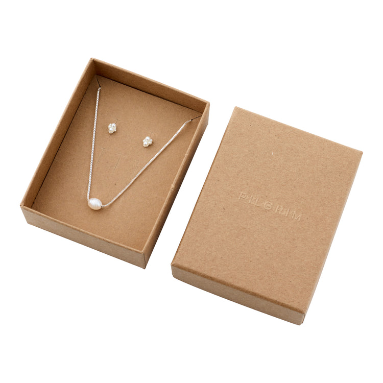 Pilgrim ALAYAH Geschenkset, Halskette & Ohrstecker, versilbert Bis zu 60% Rabatt