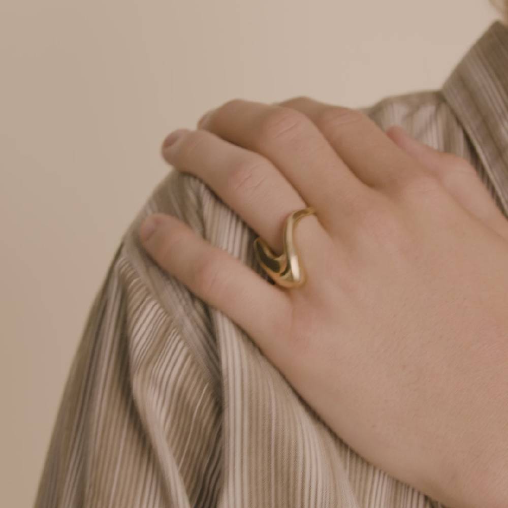 Pilgrim CLOUD recycelter Ring vergoldet Sonderangebot der Fabrik