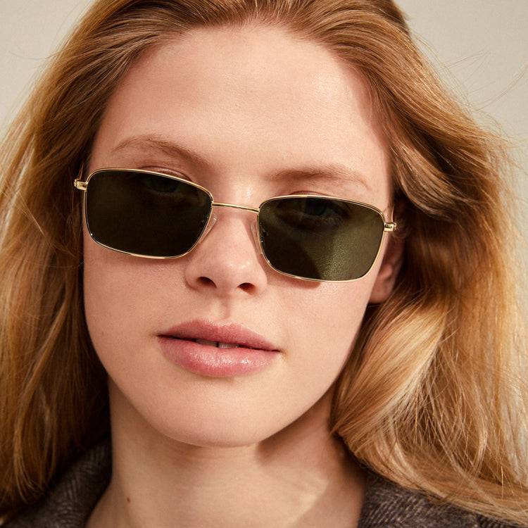 Pilgrim YEIDER Sonnenbrille Grün/Gold Kostenloser Versand