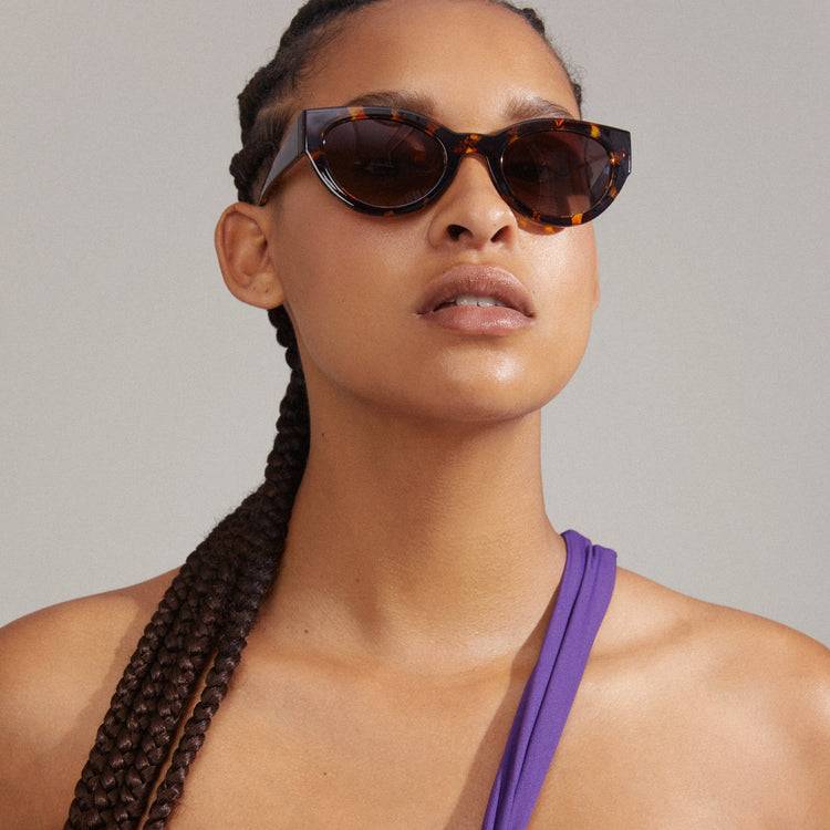 Pilgrim JUNA Cat-Eye-Sonnenbrille in braunem Schildpatt Cyber Monday