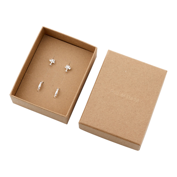 Pilgrim PIPER recyceltes Geschenkset, 2-in-1-Set, versilbert Vatertagsangebot