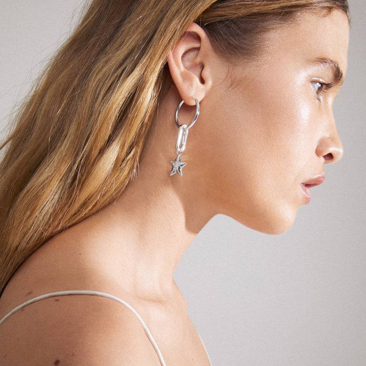 Pilgrim CHARM recycelte große Creolen versilbert Zeitlich begrenztes Angebot