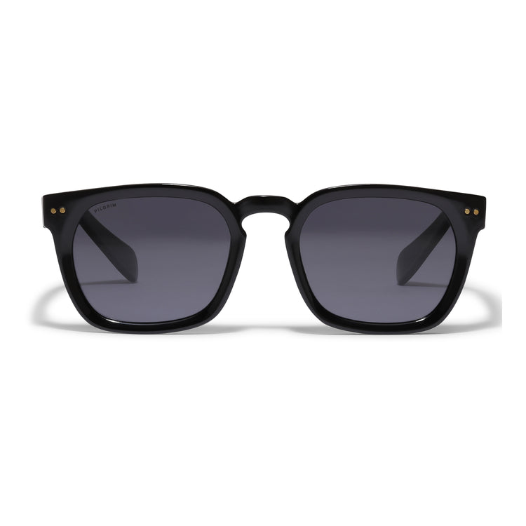 Pilgrim ELETTRA recycelte ikonische Retro-Sonnenbrille schwarz Auslauf