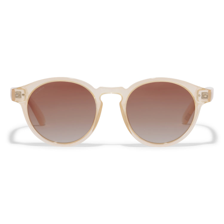 Pilgrim KYRIE klassische runde Sonnenbrille hellbeige Sonderangebot