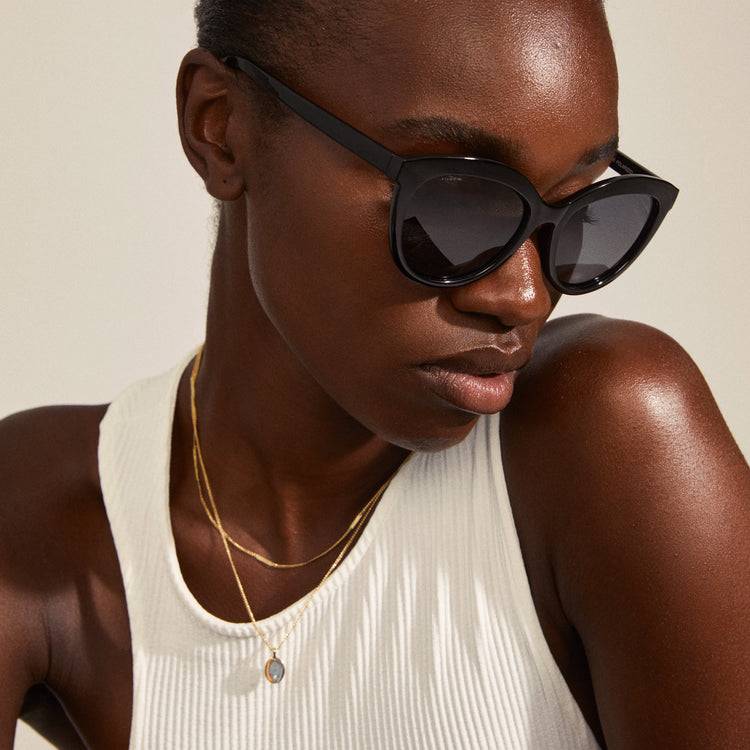 Pilgrim MARLENE recycelte Cat-Eye-Sonnenbrille schwarz Saisonale Angebote