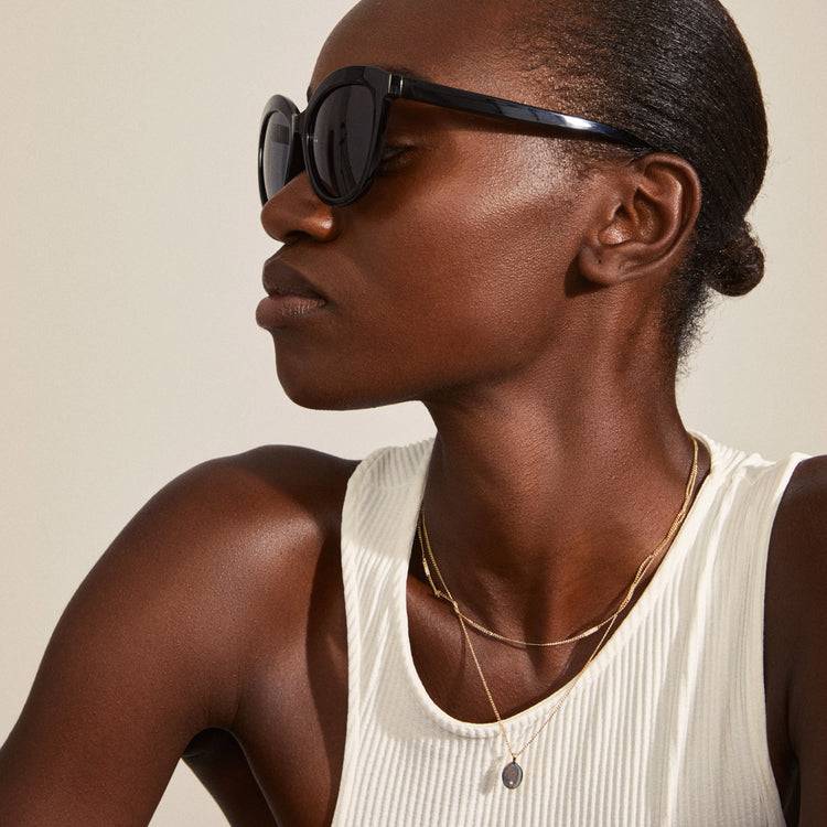 Pilgrim MARLENE recycelte Cat-Eye-Sonnenbrille schwarz Saisonale Angebote
