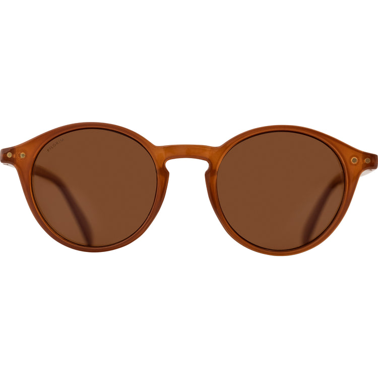 Pilgrim ROXANNE klassische runde Sonnenbrille, braun Kostenlose Rückgabe
