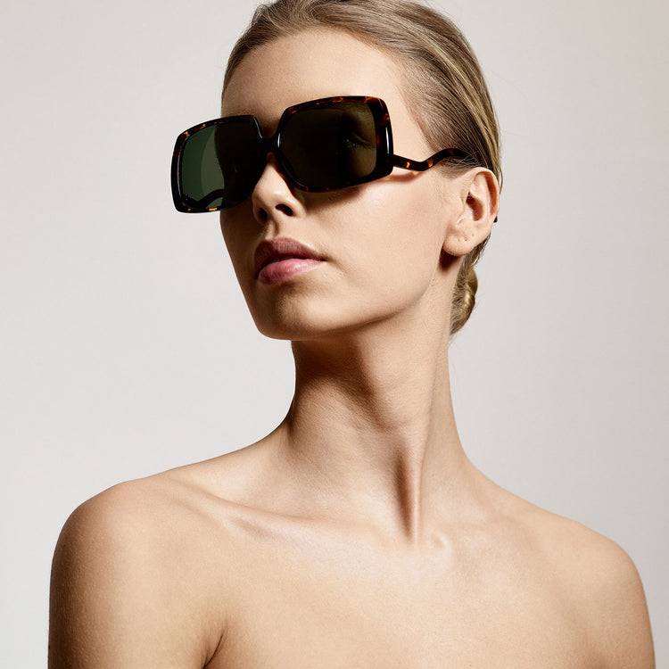 Pilgrim ELLEN oversized Retro-Sonnenbrille, Schildpatt Letzte 3 Tage