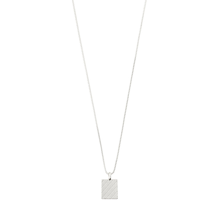 Pilgrim BLOSSOM recycelte Münz-Halskette, Vierkant, versilbert Top Angebot