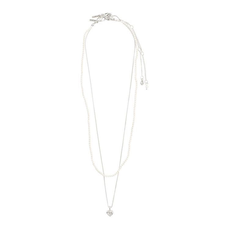 Pilgrim ARLET Halskette 2-in-1 Set, versilbert Neueste Stile