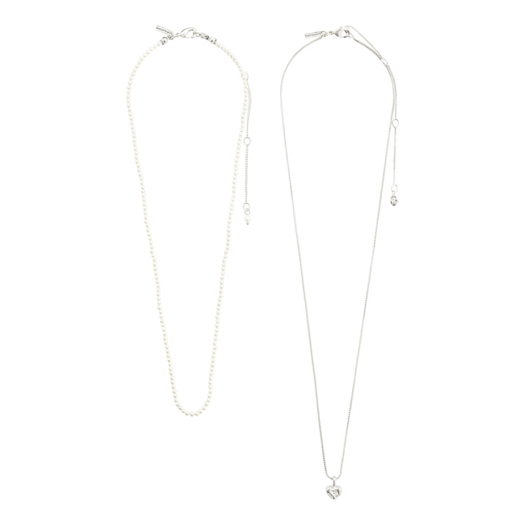 Pilgrim ARLET Halskette 2-in-1 Set, versilbert Neueste Stile