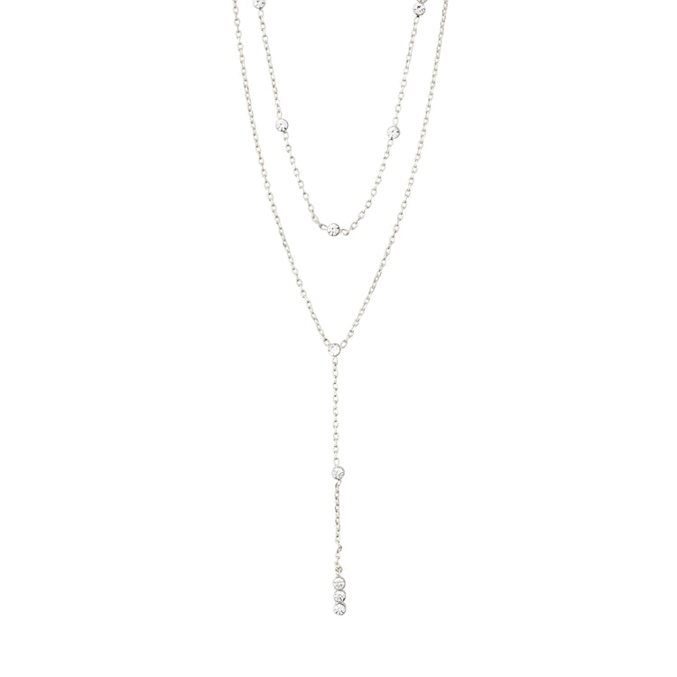 Pilgrim KAMARI recycelte chain Halskette m. Kristallen, versilbert Top Angebot