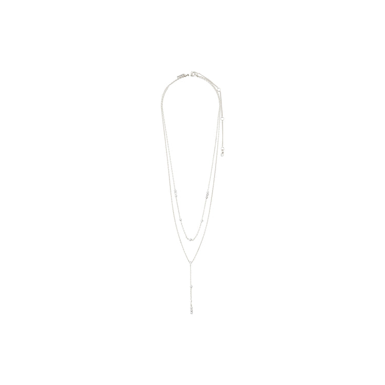 Pilgrim KAMARI recycelte chain Halskette m. Kristallen, versilbert Top Angebot