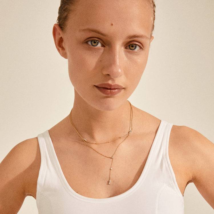 Pilgrim KAMARI recycelte chain Halskette m. Kristallen, vergoldet Online Outlet