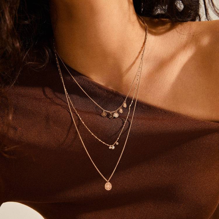 Pilgrim CAROL layered Halskette, 3 in einem mit roségold plattiert Räumungsverkauf