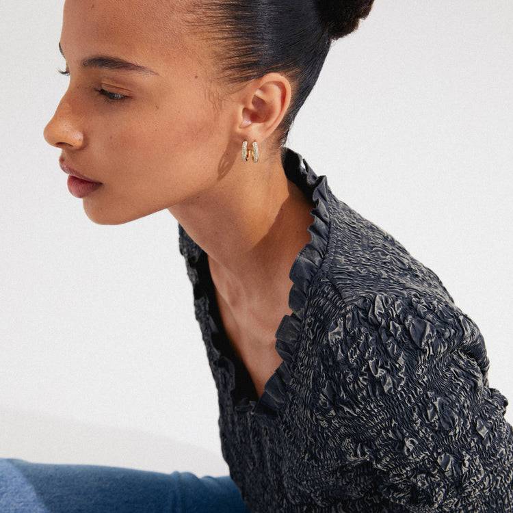 Pilgrim BLOOM recycelte Kristall-Hoop-Ohrringe vergoldet Black Friday