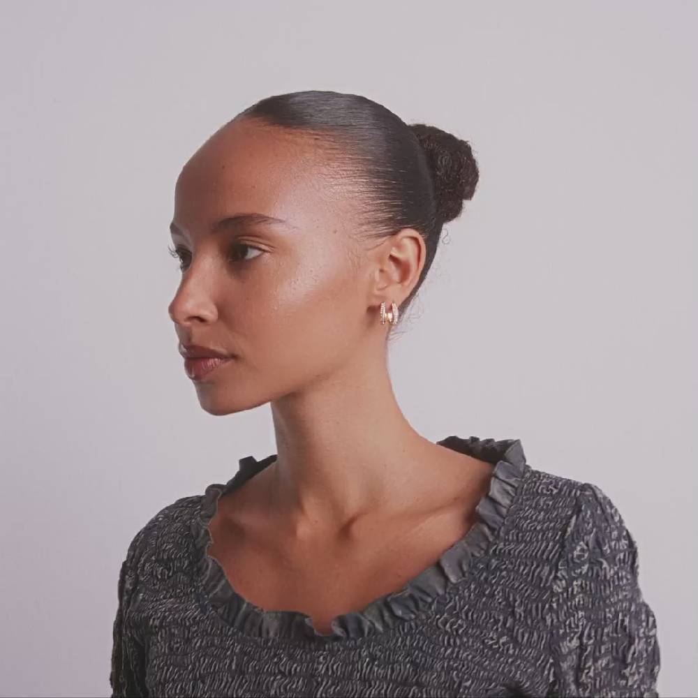 Pilgrim BLOOM recycelte Kristall-Hoop-Ohrringe vergoldet Black Friday