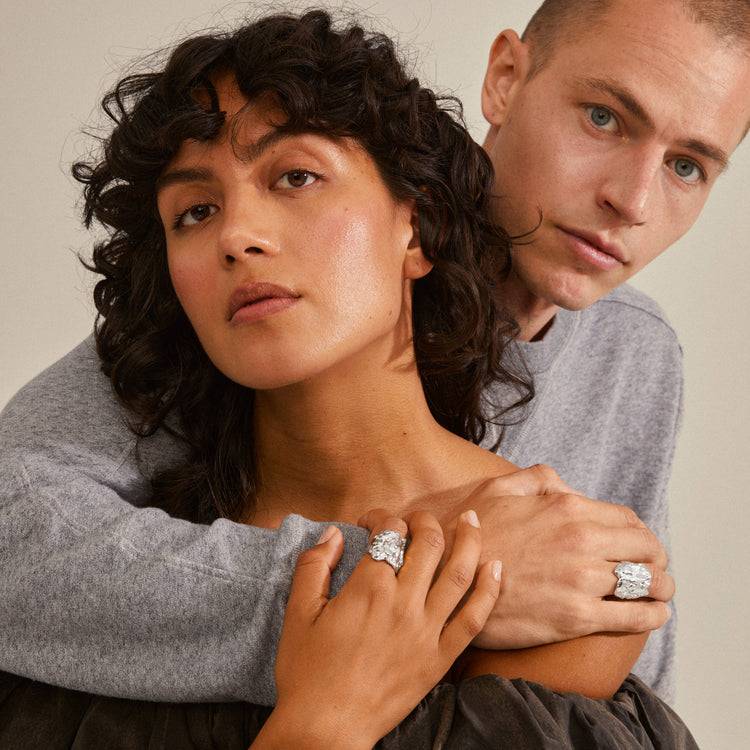 Pilgrim ORAH recycelter Ring versilbert Günstiger Verkauf