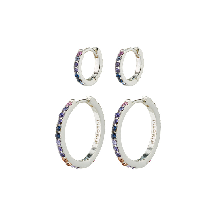 Pilgrim REIGN recycelte Hoops, 2-in-1-Set, versilbert Günstig kaufen