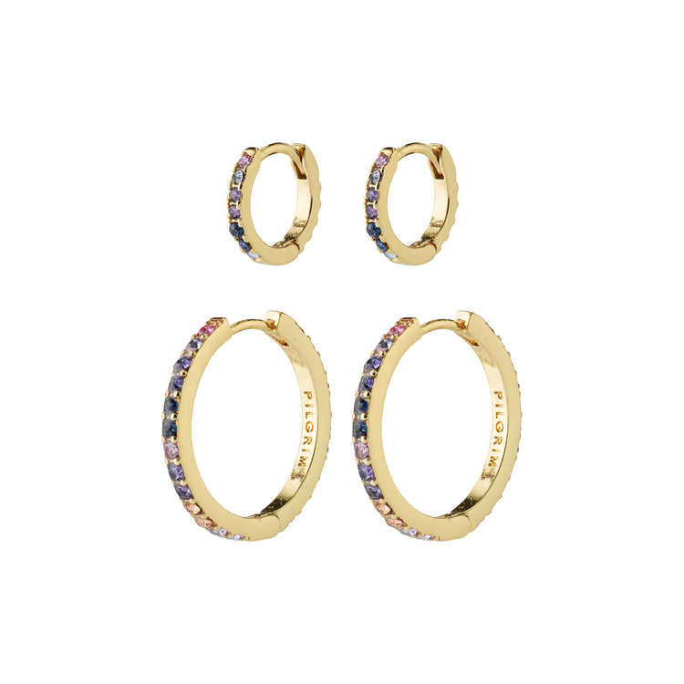Pilgrim REIGN recycelte Hoops, 2-in-1-Set, vergoldet Begrenztes Angebot