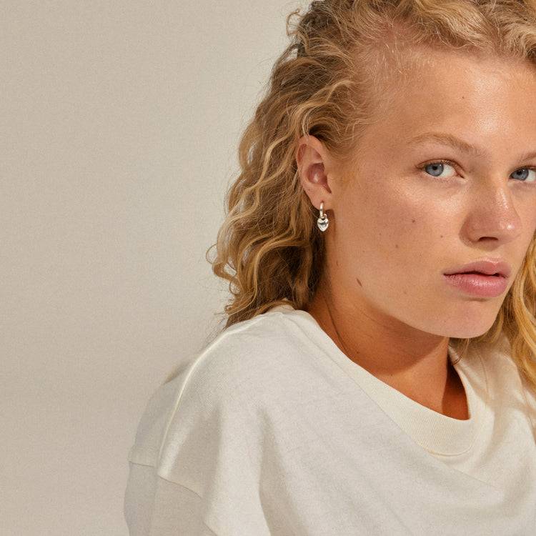 Pilgrim SOPHIA recycelte Herz-Hoops versilbert Lagerräumung
