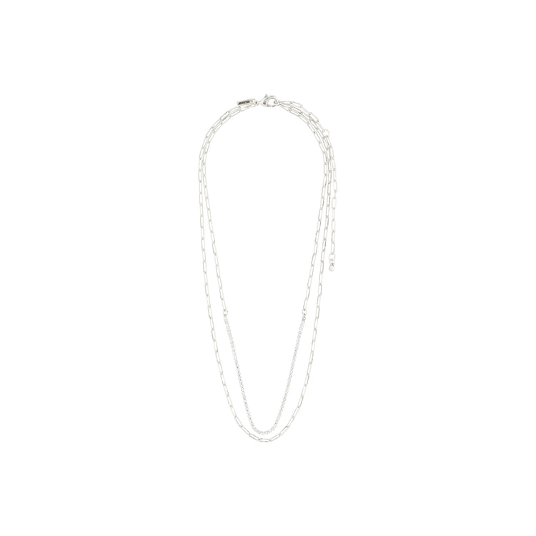 Pilgrim ROWAN recycelte Halskette, 2-in-1, versilbert Riesige Ersparnisse