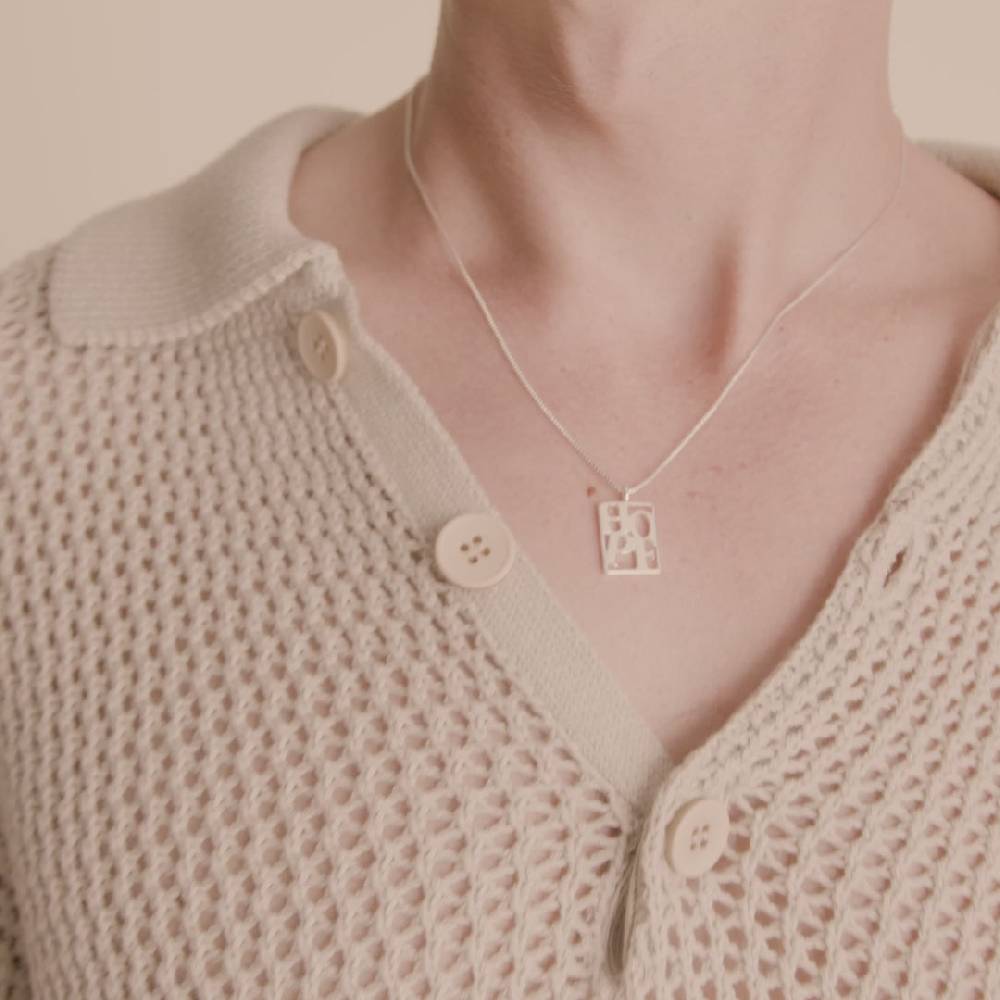 Pilgrim LOVE TAG, recycelte HOPE Halskette versilbert Zeitbegrenzte Promotion
