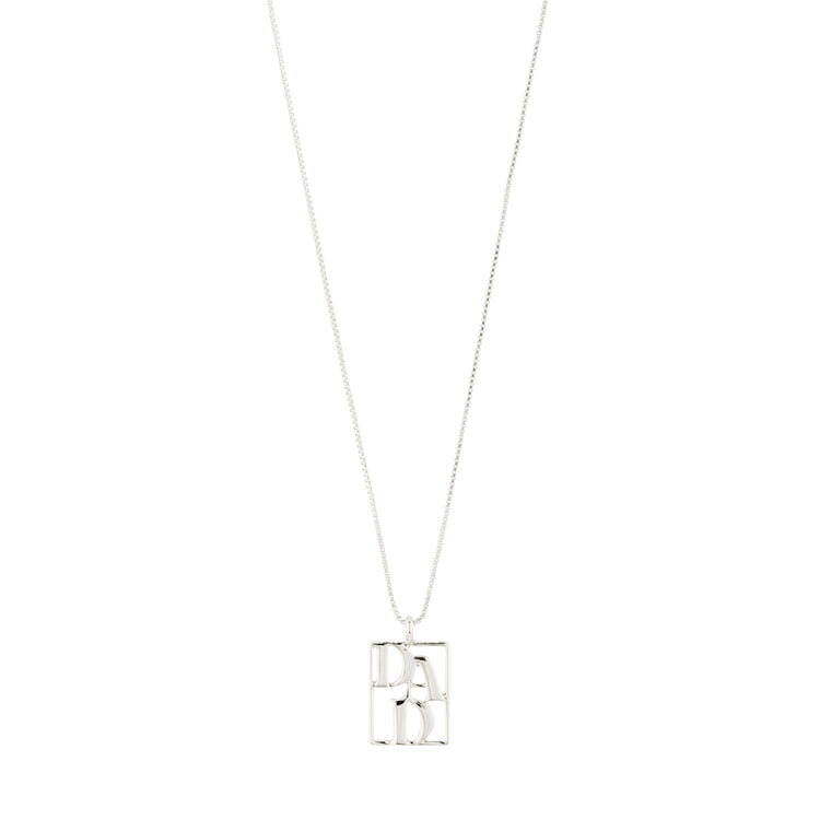 Pilgrim LOVE TAG, recycelte DAD Halskette versilbert Bis zu 50% Rabatt