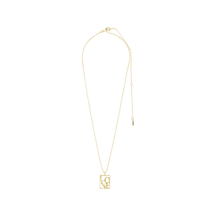 Pilgrim LOVE TAG, recycelte LOVE Halskette vergoldet Sonderangebot der Fabrik
