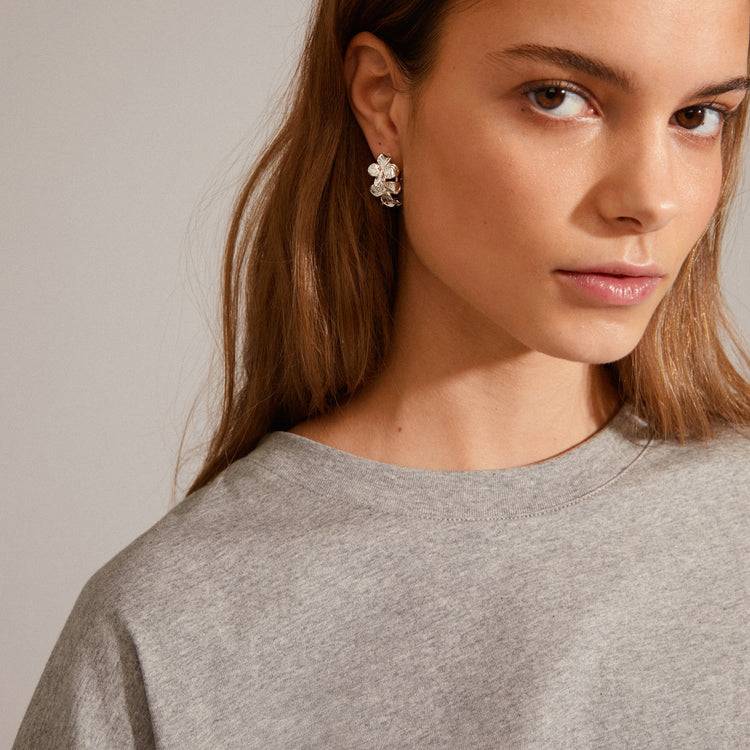 Pilgrim ECHO recycelte Creolen versilbert Schlussverkauf