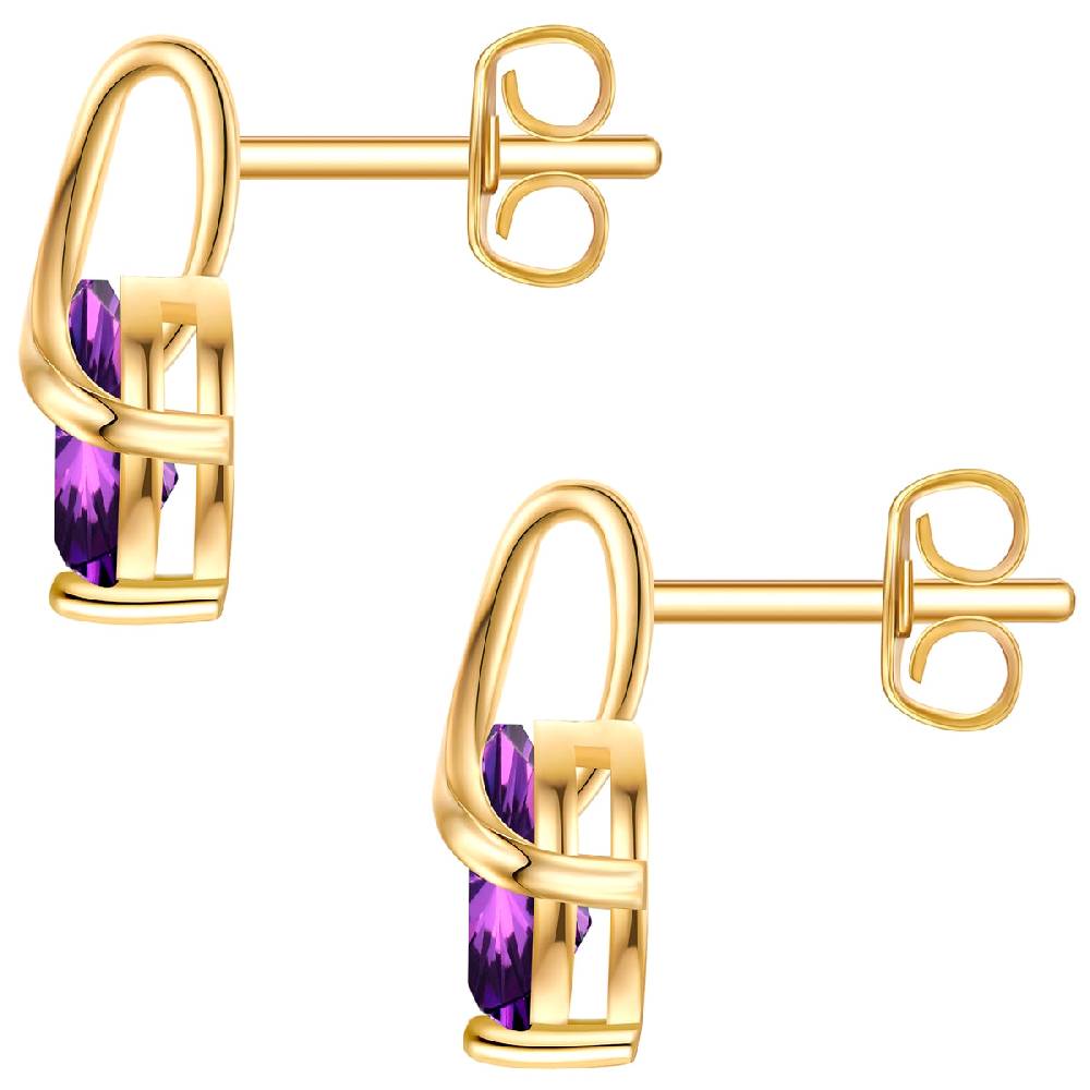 Rafaela Donata Ohrstecker Sterling Silber gelbgold Zirkonia violett Sonderangebote