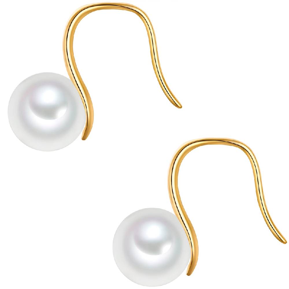Rafaela Donata Ohrhänger Sterling Silber gelbgold Muschelkernperle weiß im Angebot