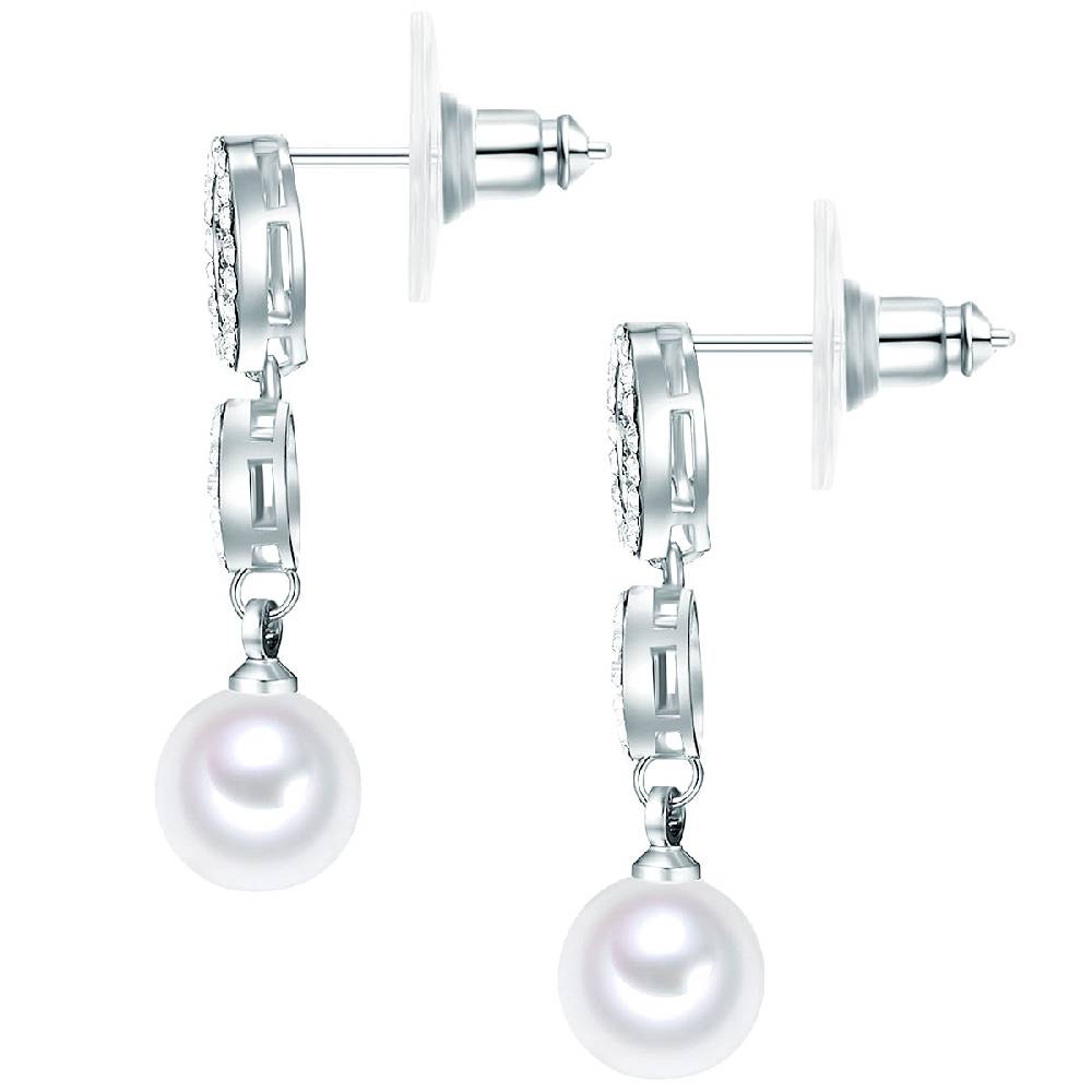 Rafaela Donata Ohrhänger Sterling Silber Muschelkernperle weiß Glaskristall weiß Sonderangebot