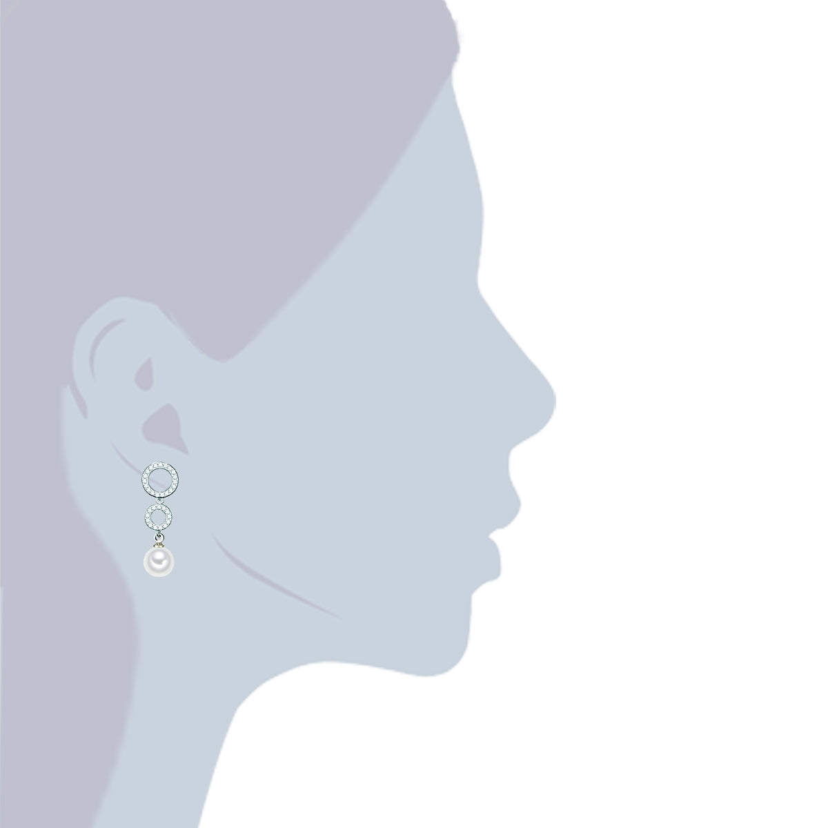 Rafaela Donata Ohrhänger Sterling Silber Muschelkernperle weiß Glaskristall weiß Sonderangebot