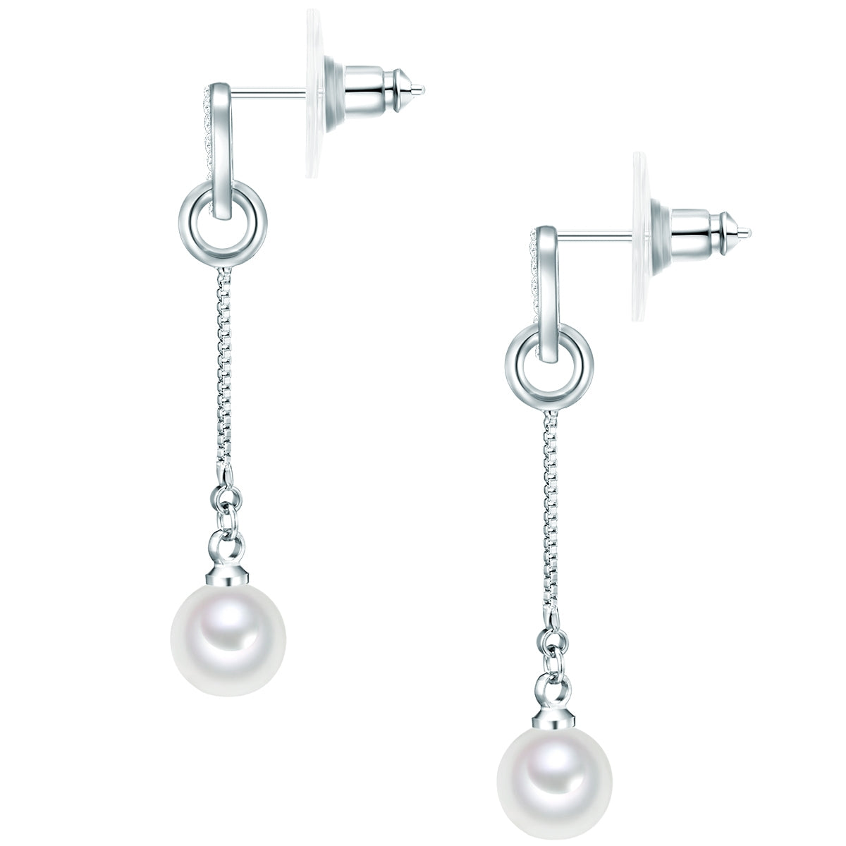 Rafaela Donata Ohrhänger Sterling Silber Muschelkernperle weiß Glaskristall weiß Online Shopping