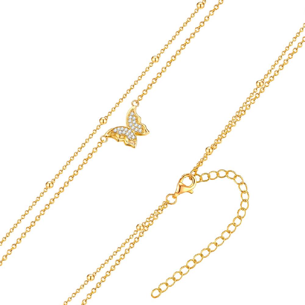 Rafaela Donata Kette mit Anhänger Sterling Silber gelbgold Zirkonia weiß Weihnachtsangebot