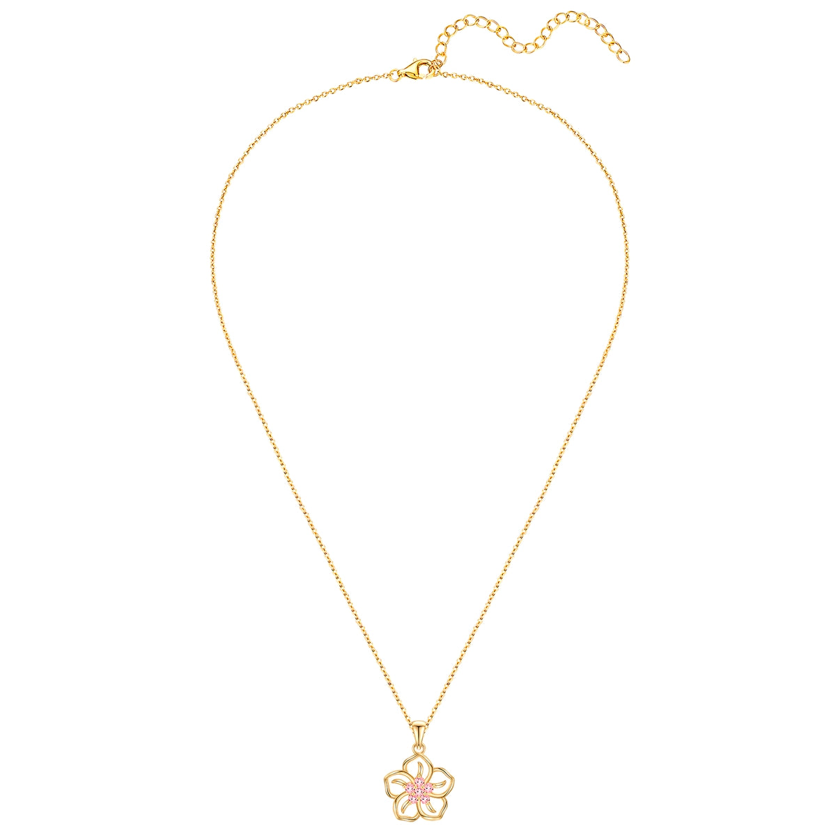 Rafaela Donata Kette mit Anhänger Sterling Silber gelbgold Zirkonia rosa Osterangebot