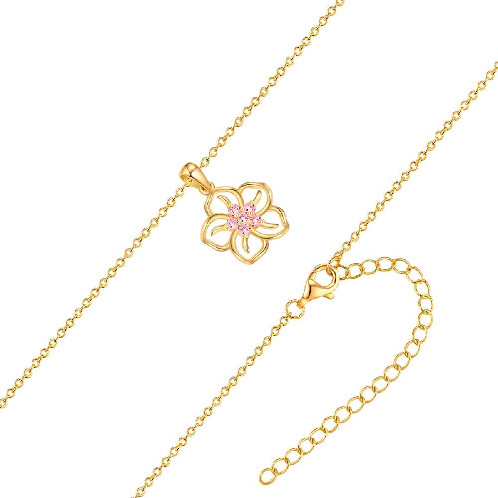Rafaela Donata Kette mit Anhänger Sterling Silber gelbgold Zirkonia rosa Osterangebot