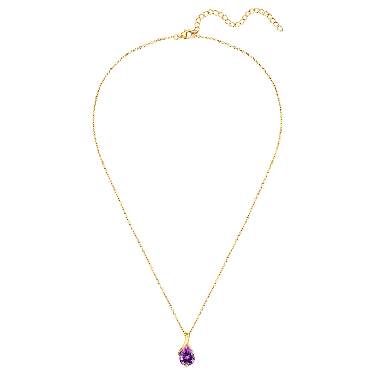 Rafaela Donata Kette mit Anhänger Sterling Silber gelbgold Zirkonia violett Muttertagsangebot