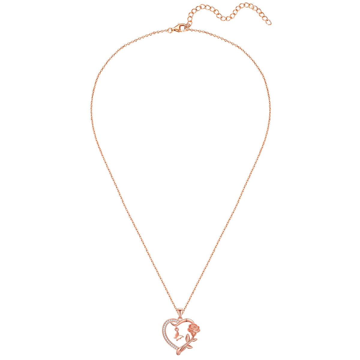 Rafaela Donata Kette mit Anhänger Sterling Silber roségold Zirkonia weiß Valentinstagsangebot