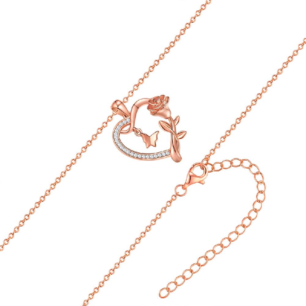 Rafaela Donata Kette mit Anhänger Sterling Silber roségold Zirkonia weiß Valentinstagsangebot