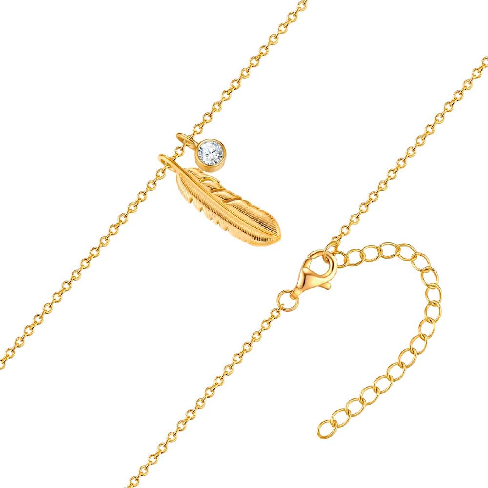 Rafaela Donata Kette mit Anhänger Sterling Silber gelbgold Zirkonia weiß Bestseller