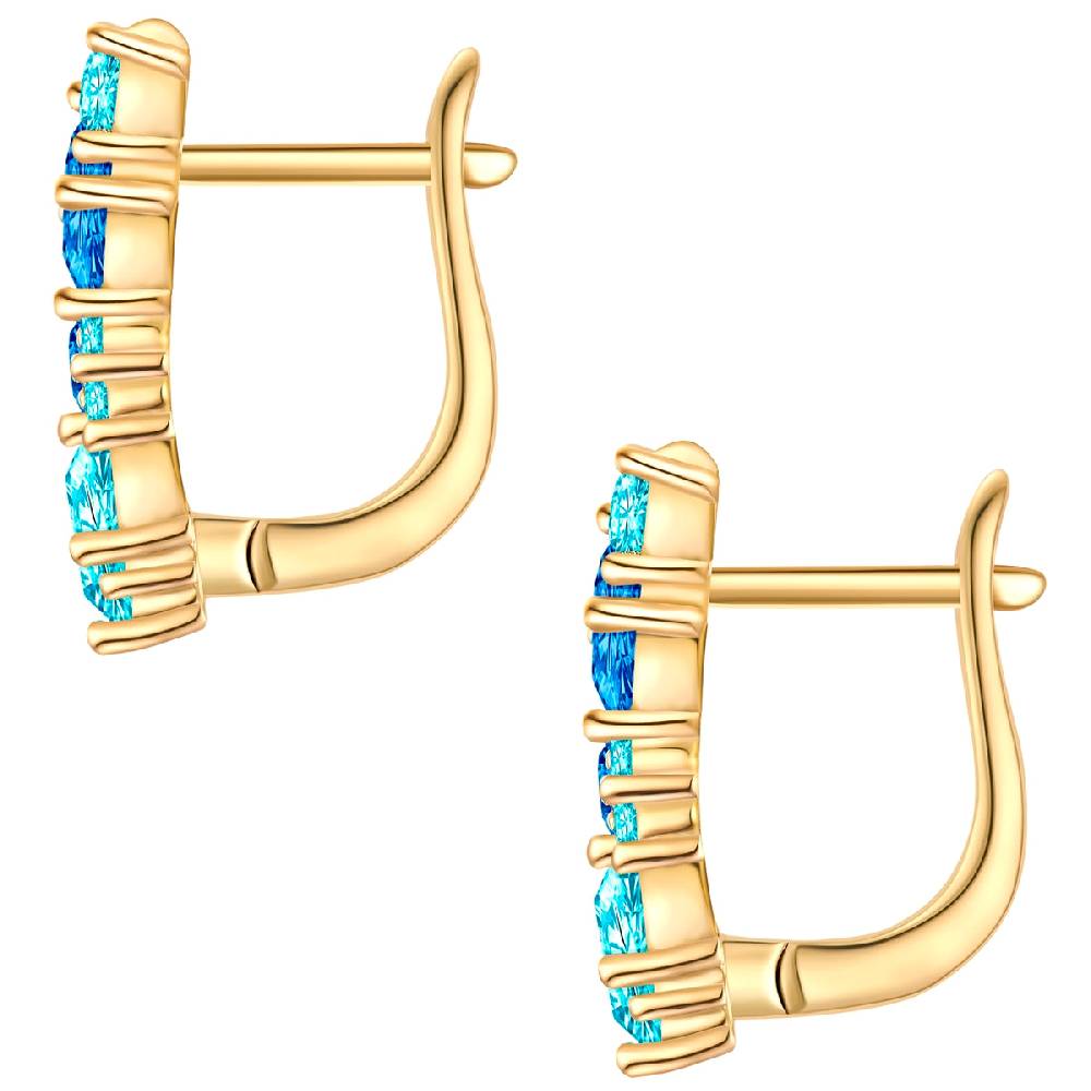 Rafaela Donata Creolen Sterling Silber gelbgold Zirkonia blau Saisonale Angebote
