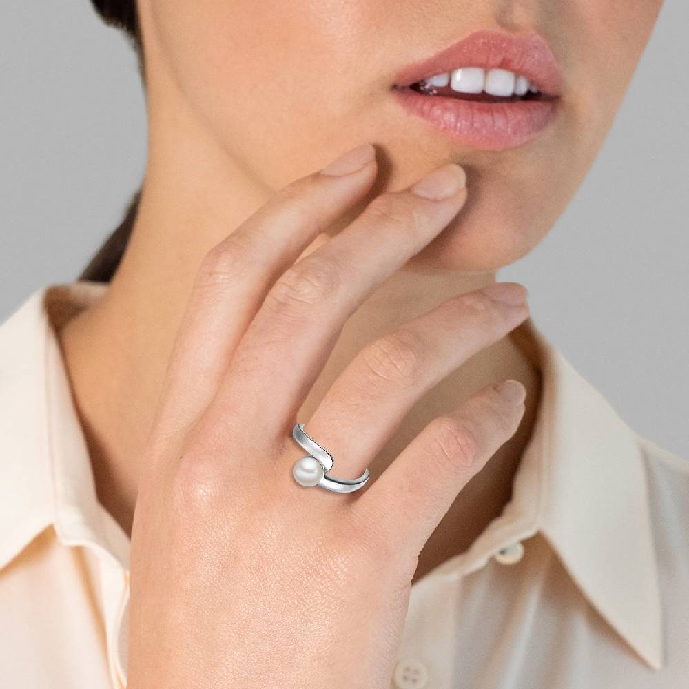 Rafaela Donata Ring Sterling Silber Süßwasser-Zuchtperle weiß Vierteljährliche Förderung
