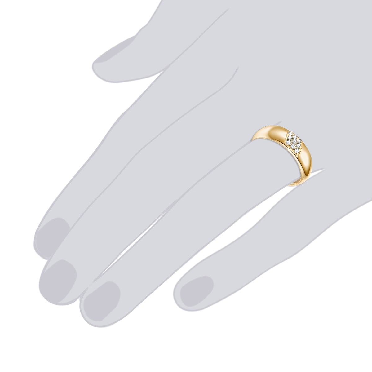 Rafaela Donata Ring Sterling Silber gelbgold Zirkonia weiß Kostenloser Versand international