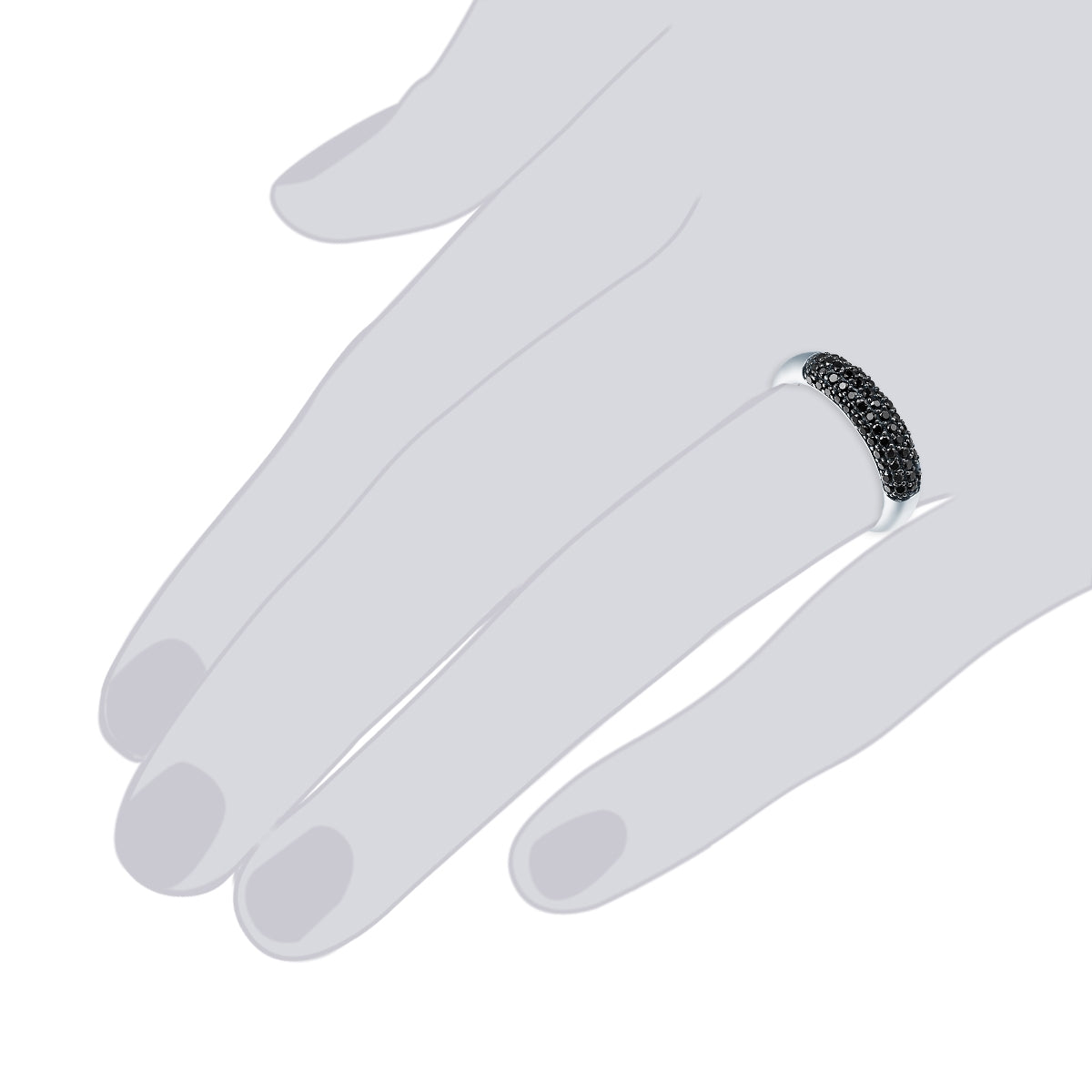 Rafaela Donata Ring Sterling Silber Zirkonia schwarz Fabrikladen