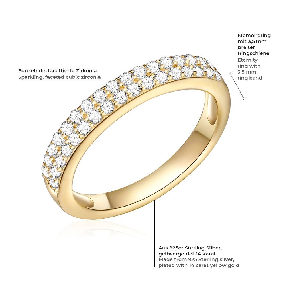 Rafaela Donata Ring Sterling Silber gelbgold Zirkonia weiß Begrenzt auf 3 Tage